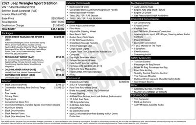2021 Jeep Wrangler Sport S 4x4