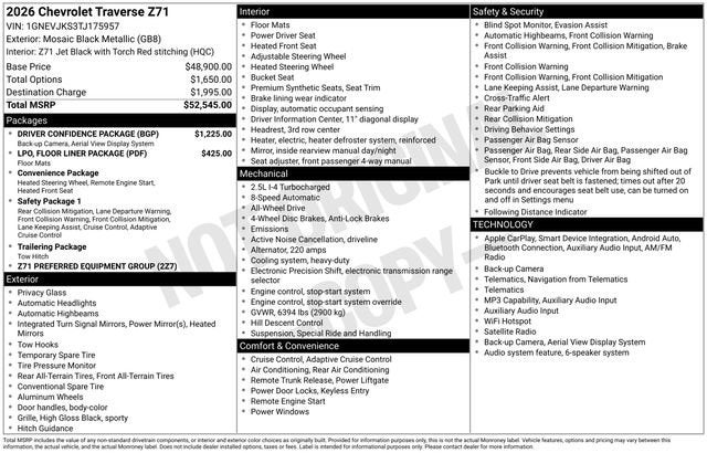 2026 Chevrolet Traverse Z71