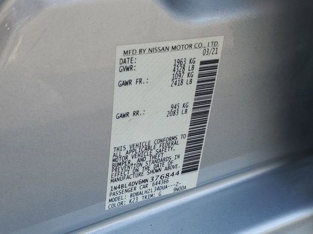 2021 Nissan Altima SV FWD
