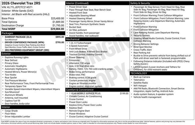 2026 Chevrolet Trax 2RS