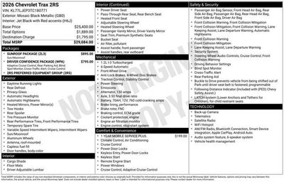 2026 Chevrolet Trax 2RS