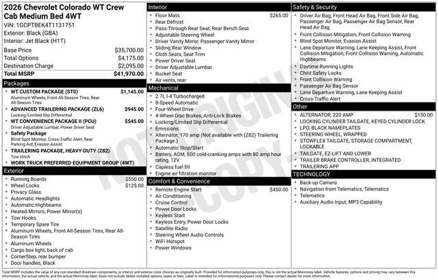 2026 Chevrolet Colorado WT