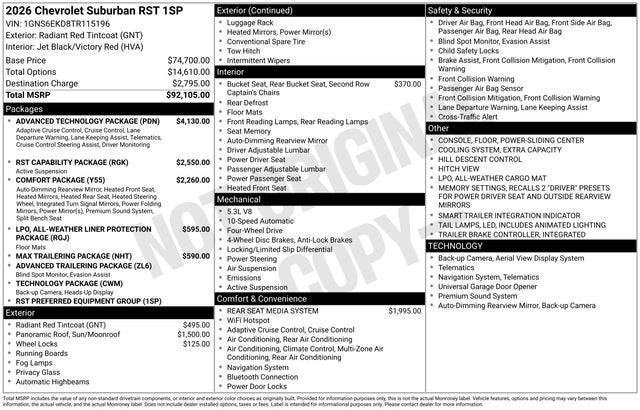 2026 Chevrolet Suburban RST