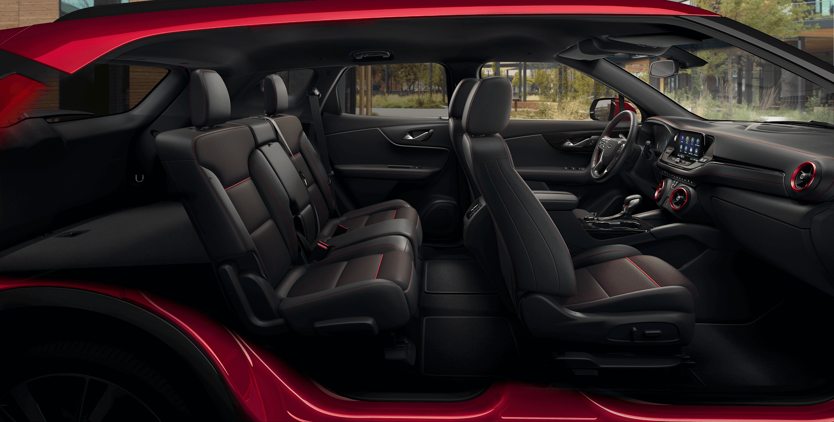 2023 Chevy Blazer black and red interior